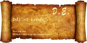 Déri Ernő névjegykártya
